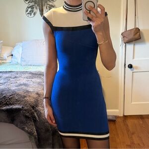 Royal Blue Knit Bodycon Dress (Small)